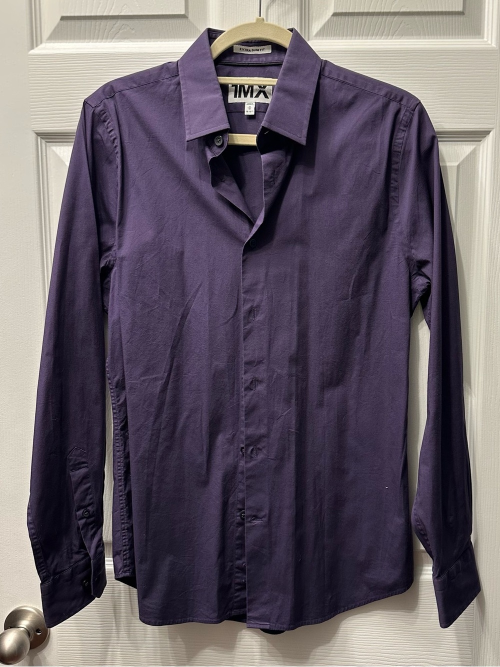 Express 1MX Men’s Purple Button-Down Dress Shirt